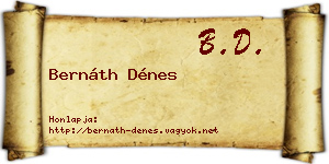 Bernáth Dénes névjegykártya